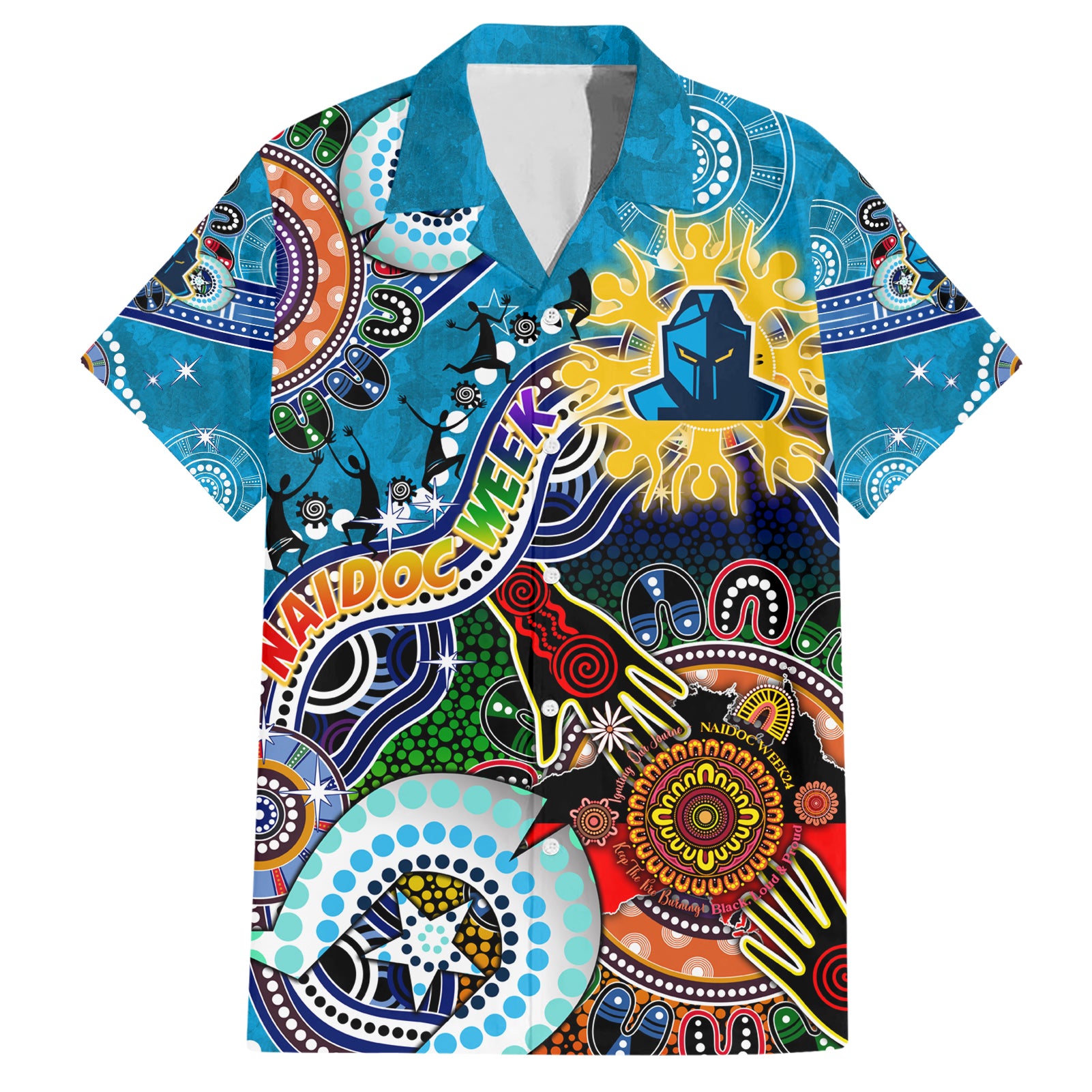 Personalised Titans NAIDOC Week 2024 Hawaiian Shirt Australia Aboriginal Dot Painting