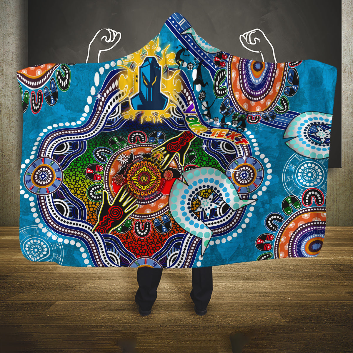 Personalised Titans NAIDOC Week 2024 Hooded Blanket Australia Aboriginal Dot Painting