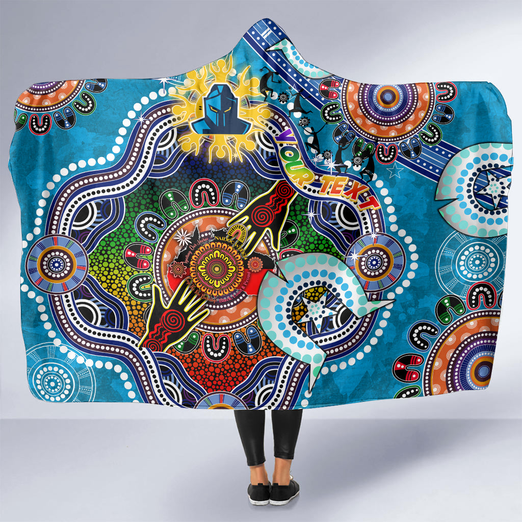 Personalised Titans NAIDOC Week 2024 Hooded Blanket Australia Aboriginal Dot Painting