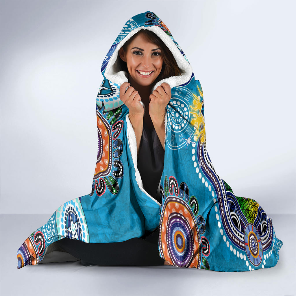 Personalised Titans NAIDOC Week 2024 Hooded Blanket Australia Aboriginal Dot Painting