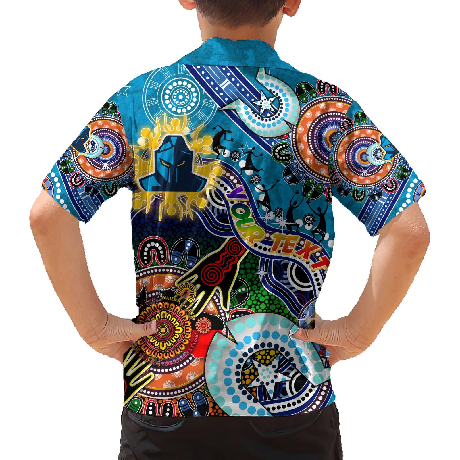 Personalised Titans NAIDOC Week 2024 Kid Hawaiian Shirt Australia Aboriginal Dot Painting