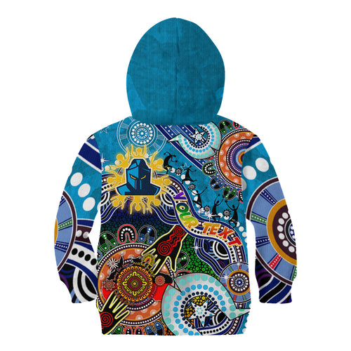 Personalised Titans NAIDOC Week 2024 Kid Hoodie Australia Aboriginal Dot Painting
