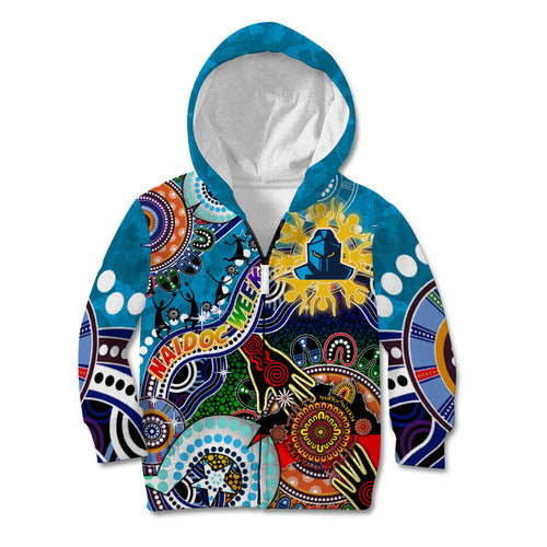 Personalised Titans NAIDOC Week 2024 Kid Hoodie Australia Aboriginal Dot Painting