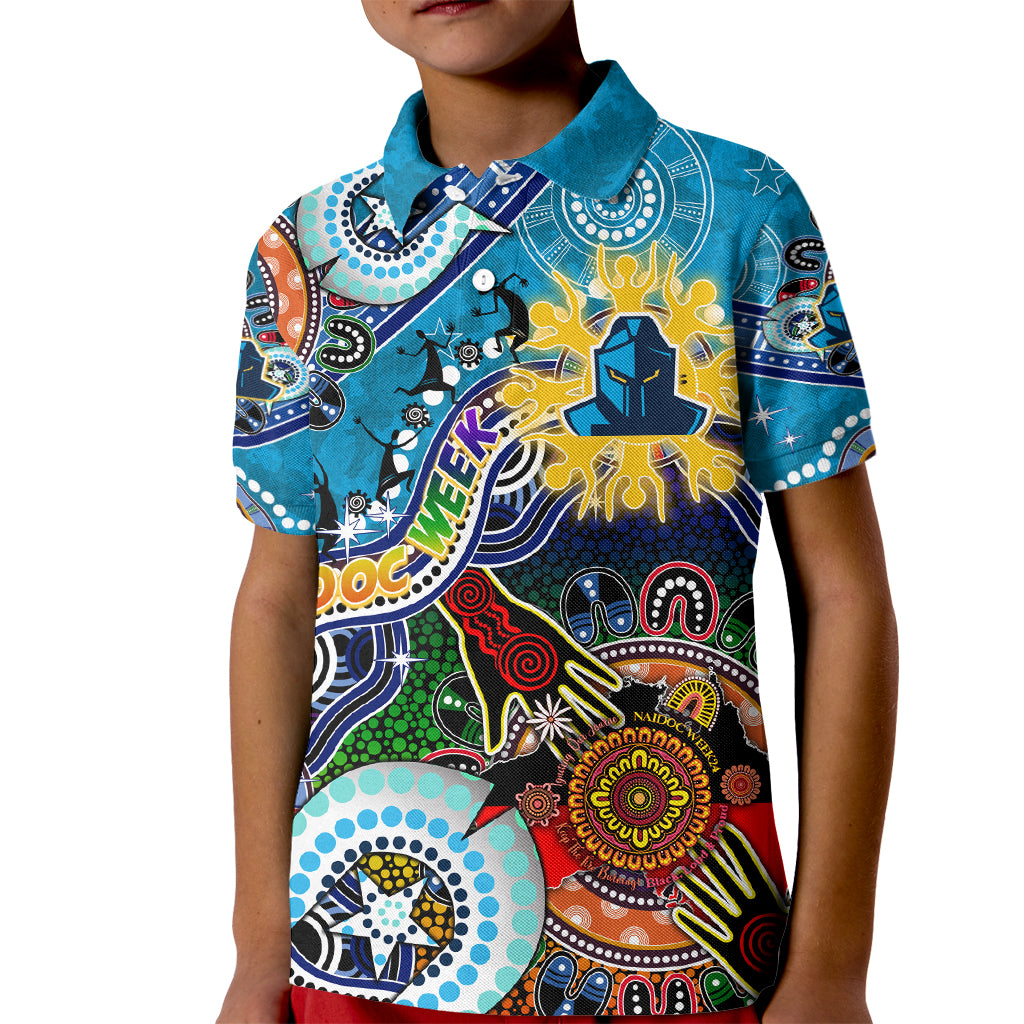 Personalised Titans NAIDOC Week 2024 Kid Polo Shirt Australia Aboriginal Dot Painting