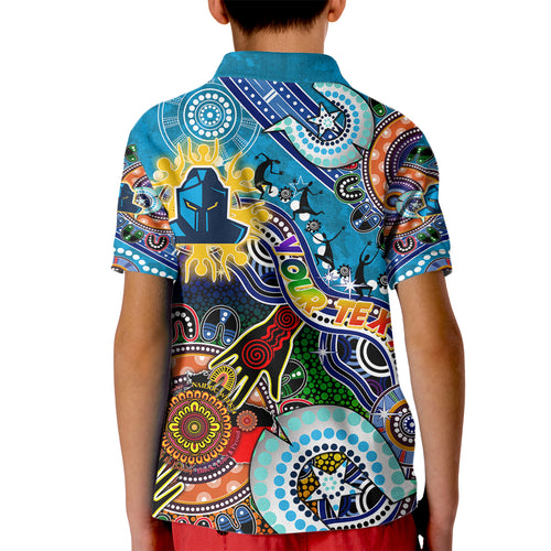 Personalised Titans NAIDOC Week 2024 Kid Polo Shirt Australia Aboriginal Dot Painting