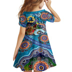 Personalised Titans NAIDOC Week 2024 Kid Short Sleeve Dress Australia Aboriginal Dot Painting