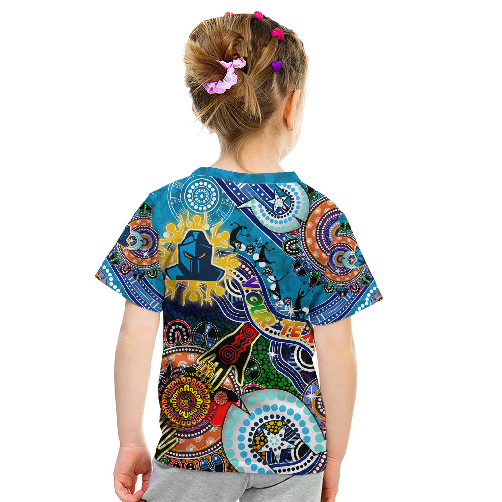 Personalised Titans NAIDOC Week 2024 Kid T Shirt Australia Aboriginal Dot Painting
