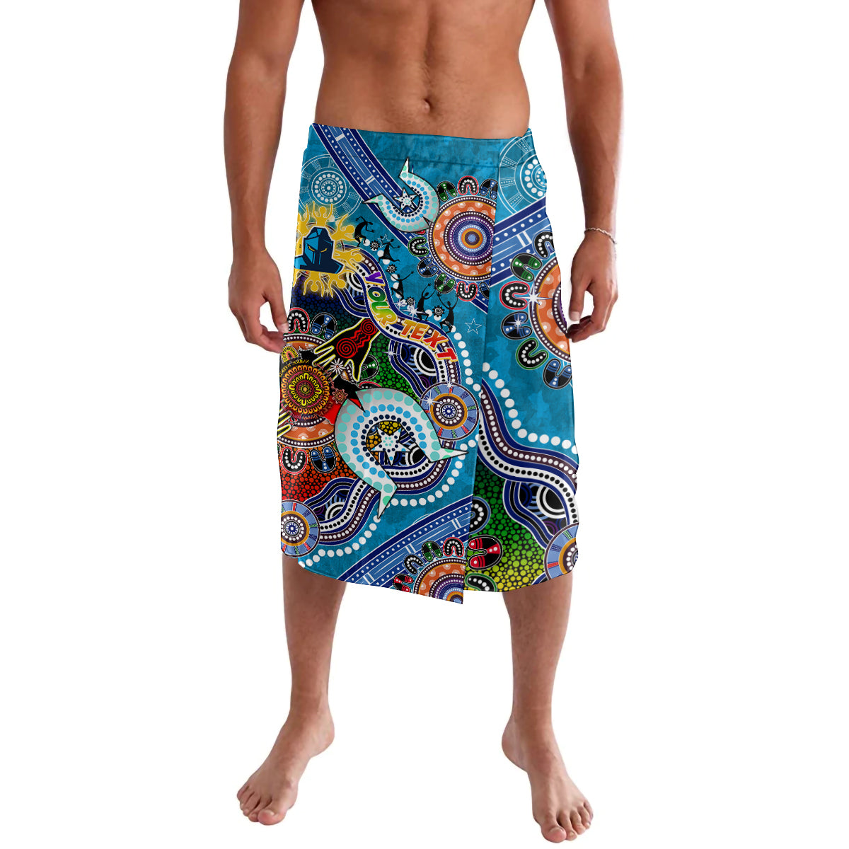 Personalised Titans NAIDOC Week 2024 Lavalava Australia Aboriginal Dot Painting