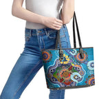 Personalised Titans NAIDOC Week 2024 Leather Tote Bag Australia Aboriginal Dot Painting