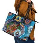 Personalised Titans NAIDOC Week 2024 Leather Tote Bag Australia Aboriginal Dot Painting