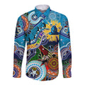 Personalised Titans NAIDOC Week 2024 Long Sleeve Button Shirt Australia Aboriginal Dot Painting