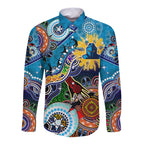 Personalised Titans NAIDOC Week 2024 Long Sleeve Button Shirt Australia Aboriginal Dot Painting
