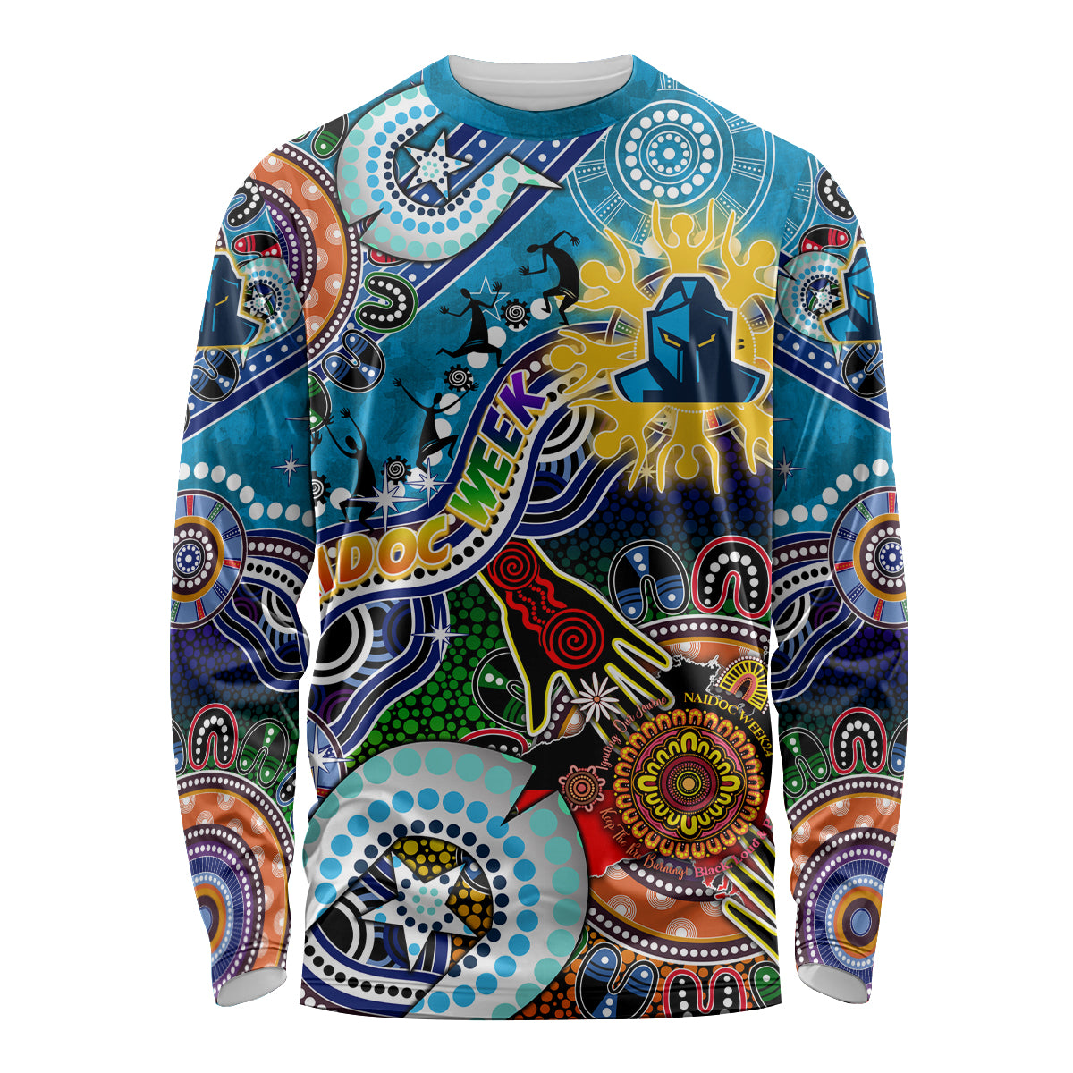 Personalised Titans NAIDOC Week 2024 Long Sleeve Shirt Australia Aboriginal Dot Painting