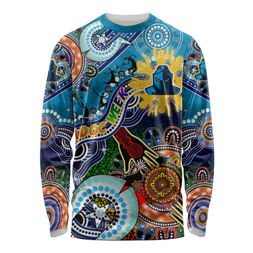 Personalised Titans NAIDOC Week 2024 Long Sleeve Shirt Australia Aboriginal Dot Painting