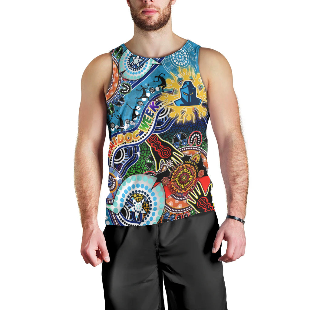 Personalised Titans NAIDOC Week 2024 Men Tank Top Australia Aboriginal Dot Painting