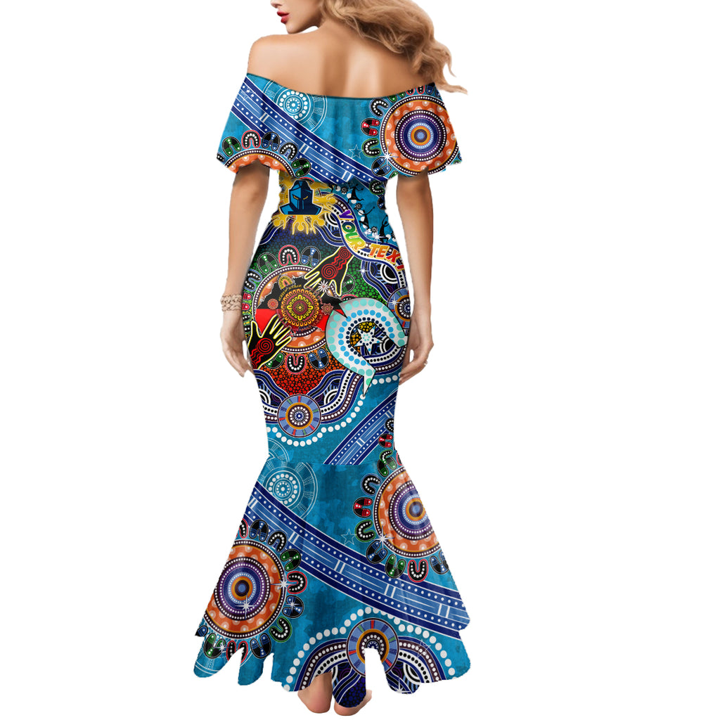 Personalised Titans NAIDOC Week 2024 Mermaid Dress Australia Aboriginal Dot Painting