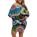 Personalised Titans NAIDOC Week 2024 Off Shoulder Short Dress Australia Aboriginal Dot Painting