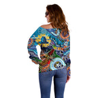 Personalised Titans NAIDOC Week 2024 Off Shoulder Sweater Australia Aboriginal Dot Painting
