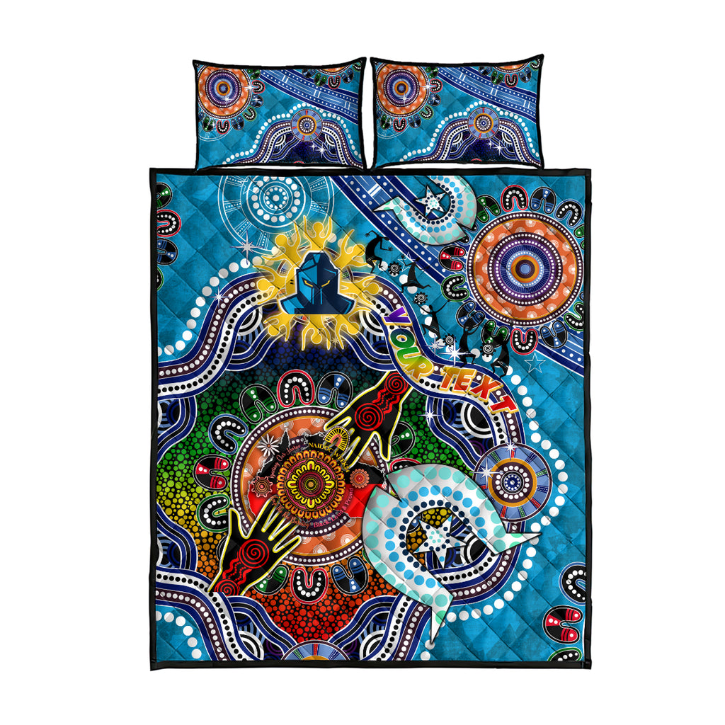 Personalised Titans NAIDOC Week 2024 Quilt Bed Set Australia Aboriginal Dot Painting