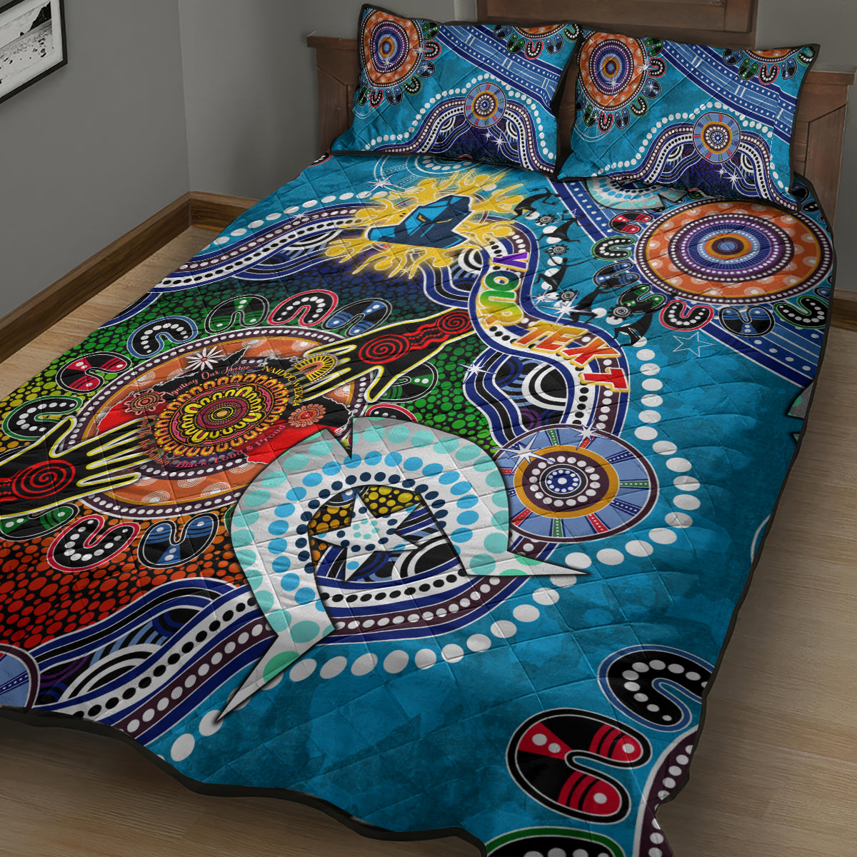 Personalised Titans NAIDOC Week 2024 Quilt Bed Set Australia Aboriginal Dot Painting