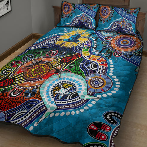 Personalised Titans NAIDOC Week 2024 Quilt Bed Set Australia Aboriginal Dot Painting