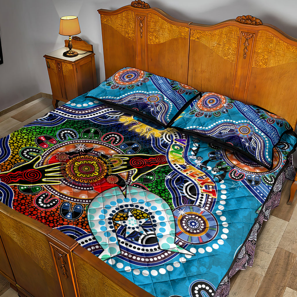 Personalised Titans NAIDOC Week 2024 Quilt Bed Set Australia Aboriginal Dot Painting