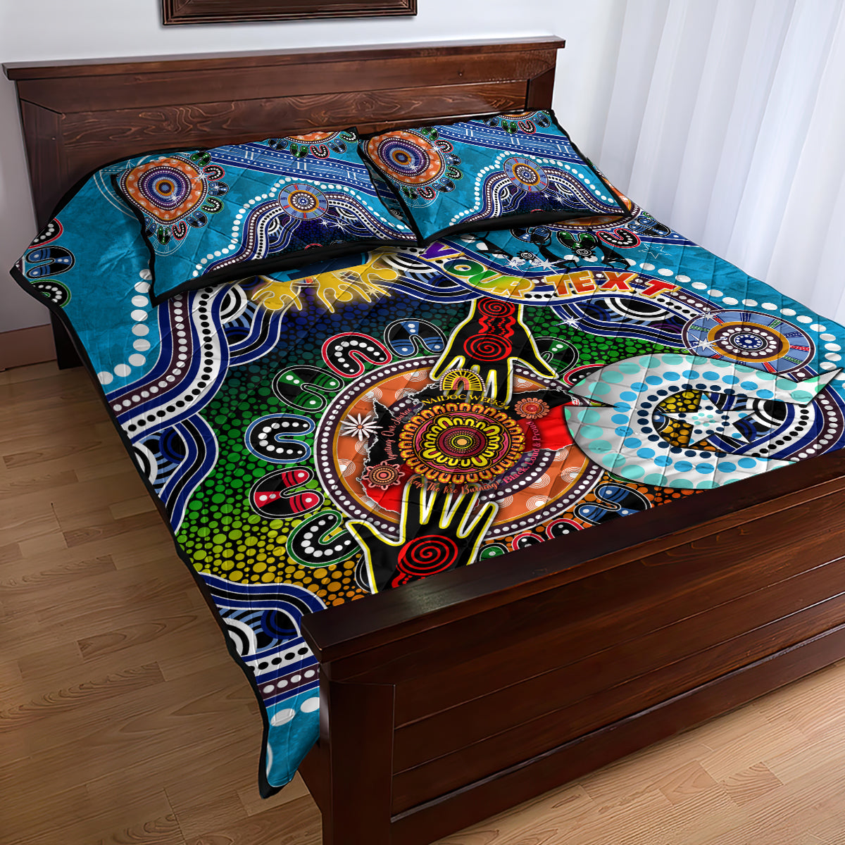 Personalised Titans NAIDOC Week 2024 Quilt Bed Set Australia Aboriginal Dot Painting