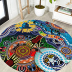 Personalised Titans NAIDOC Week 2024 Round Carpet Australia Aboriginal Dot Painting
