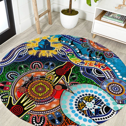 Personalised Titans NAIDOC Week 2024 Round Carpet Australia Aboriginal Dot Painting