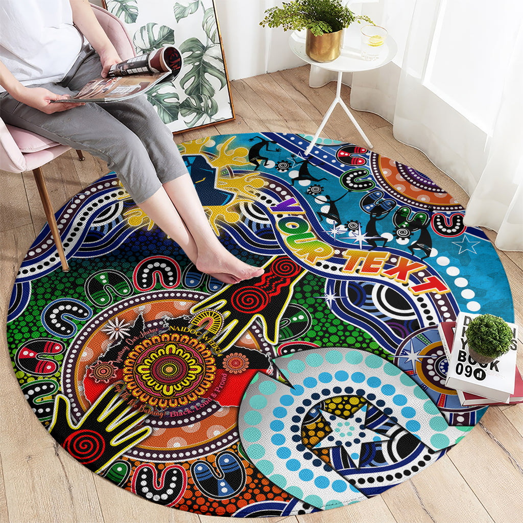 Personalised Titans NAIDOC Week 2024 Round Carpet Australia Aboriginal Dot Painting