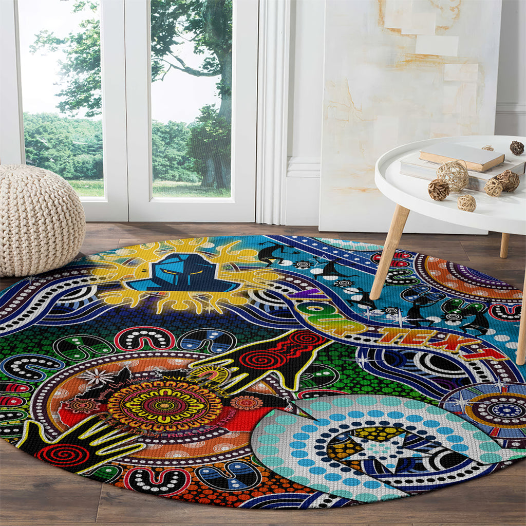 Personalised Titans NAIDOC Week 2024 Round Carpet Australia Aboriginal Dot Painting