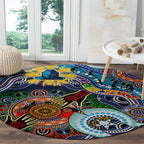 Personalised Titans NAIDOC Week 2024 Round Carpet Australia Aboriginal Dot Painting