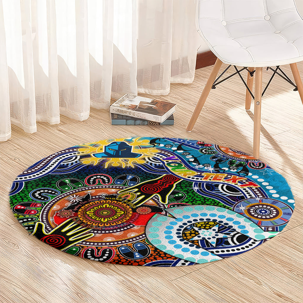 Personalised Titans NAIDOC Week 2024 Round Carpet Australia Aboriginal Dot Painting