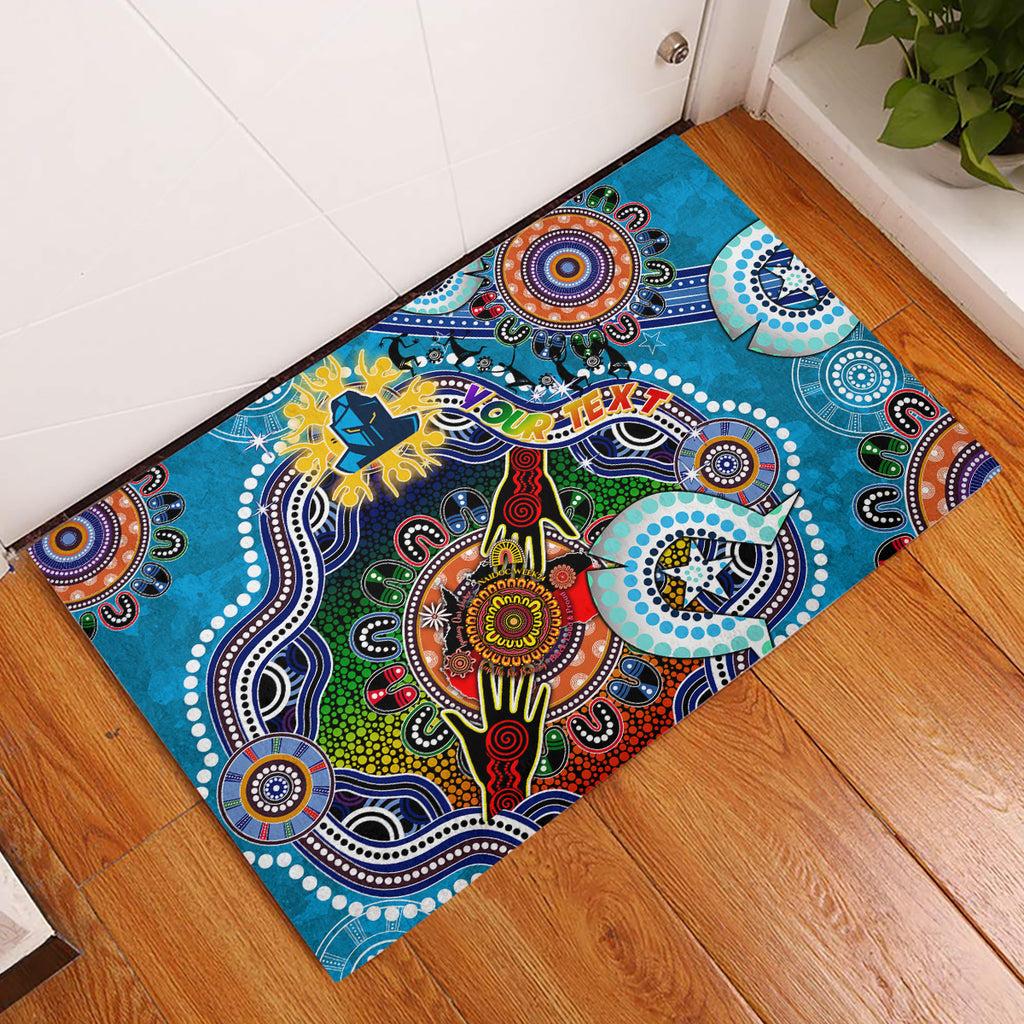 Personalised Titans NAIDOC Week 2024 Rubber Doormat Australia Aboriginal Dot Painting