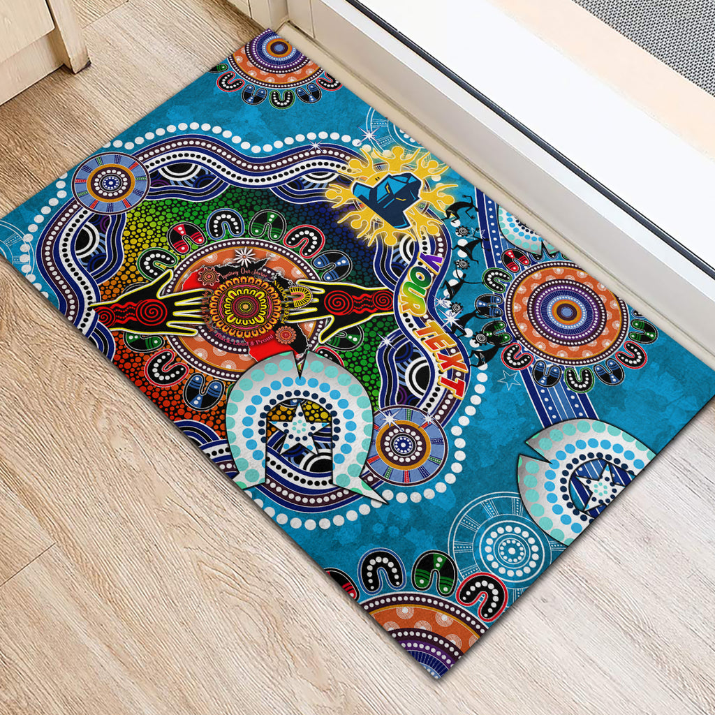 Personalised Titans NAIDOC Week 2024 Rubber Doormat Australia Aboriginal Dot Painting