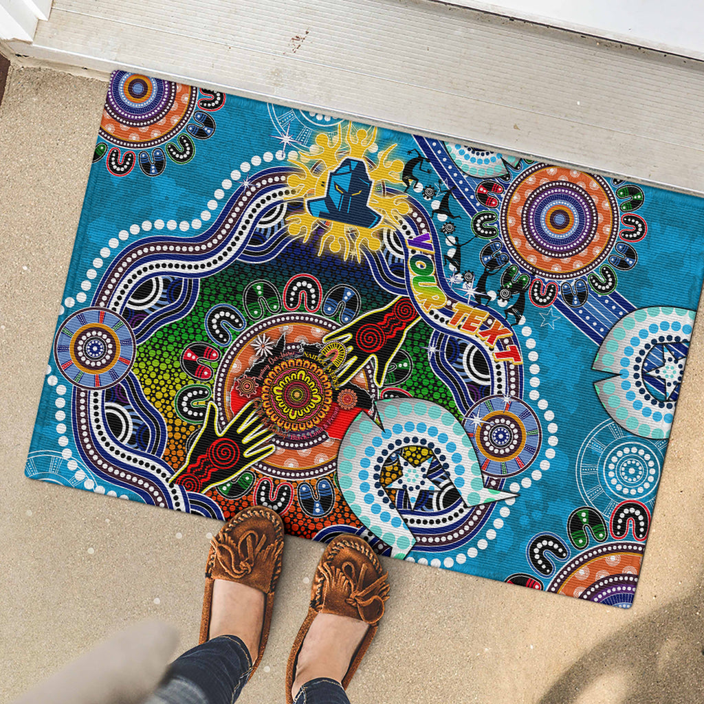 Personalised Titans NAIDOC Week 2024 Rubber Doormat Australia Aboriginal Dot Painting