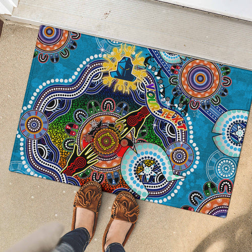 Personalised Titans NAIDOC Week 2024 Rubber Doormat Australia Aboriginal Dot Painting