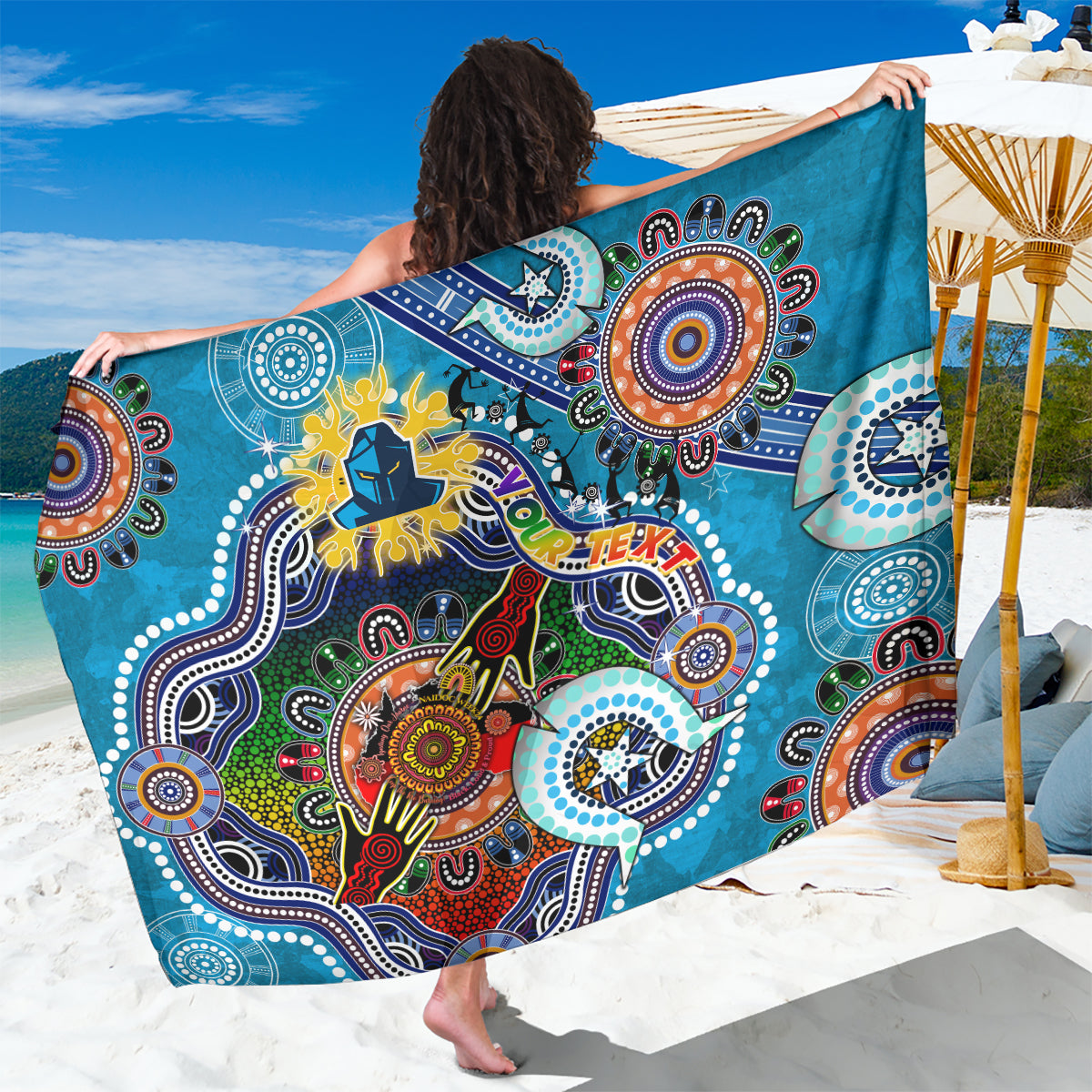 Personalised Titans NAIDOC Week 2024 Sarong Australia Aboriginal Dot Painting