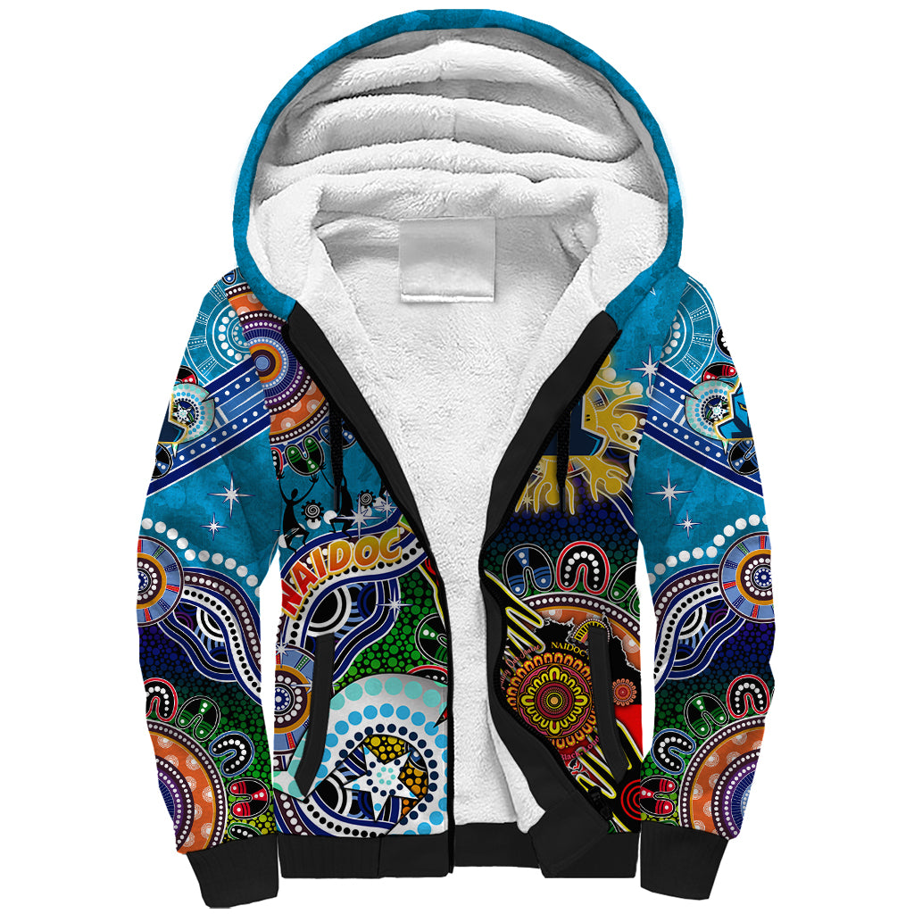 Personalised Titans NAIDOC Week 2024 Sherpa Hoodie Australia Aboriginal Dot Painting