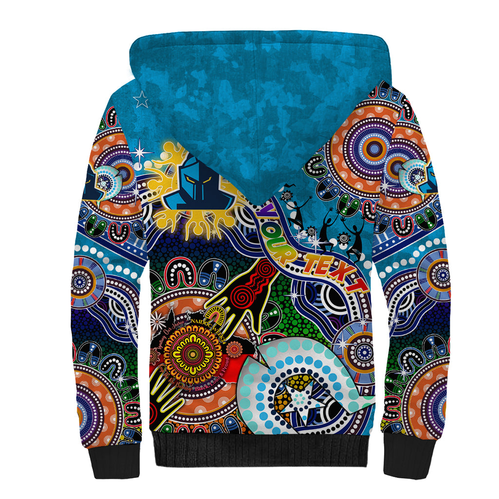 Personalised Titans NAIDOC Week 2024 Sherpa Hoodie Australia Aboriginal Dot Painting