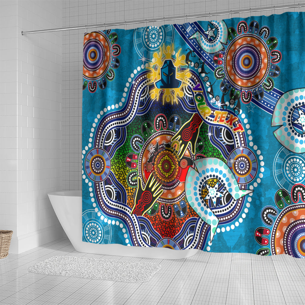 Personalised Titans NAIDOC Week 2024 Shower Curtain Australia Aboriginal Dot Painting
