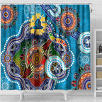 Personalised Titans NAIDOC Week 2024 Shower Curtain Australia Aboriginal Dot Painting