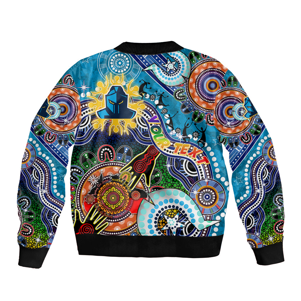 Personalised Titans NAIDOC Week 2024 Sleeve Zip Bomber Jacket Australia Aboriginal Dot Painting