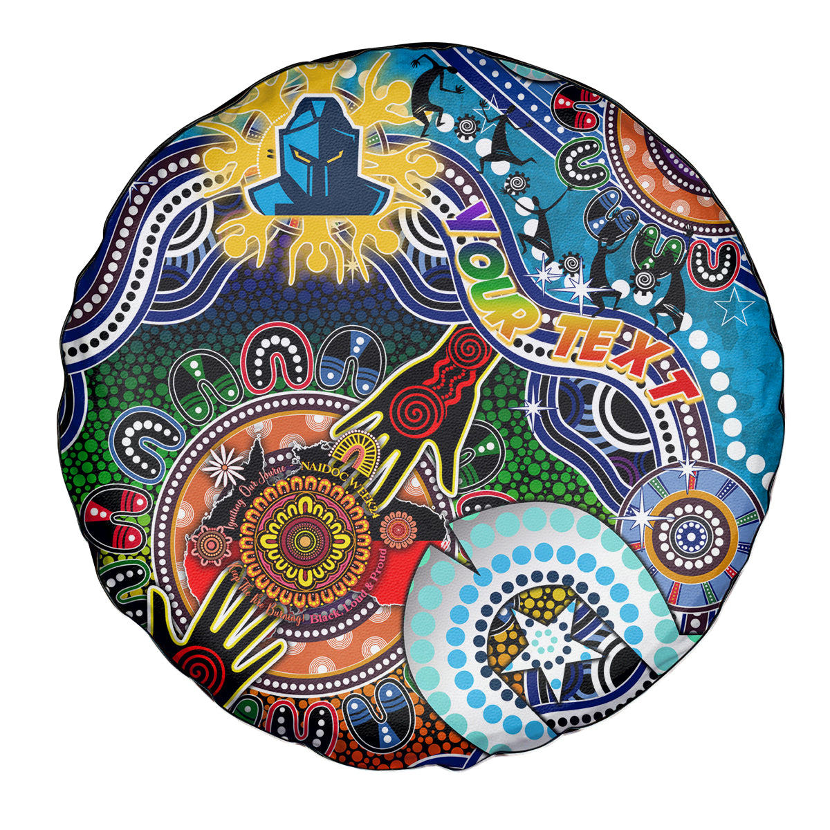 Personalised Titans NAIDOC Week 2024 Spare Tire Cover Australia Aboriginal Dot Painting