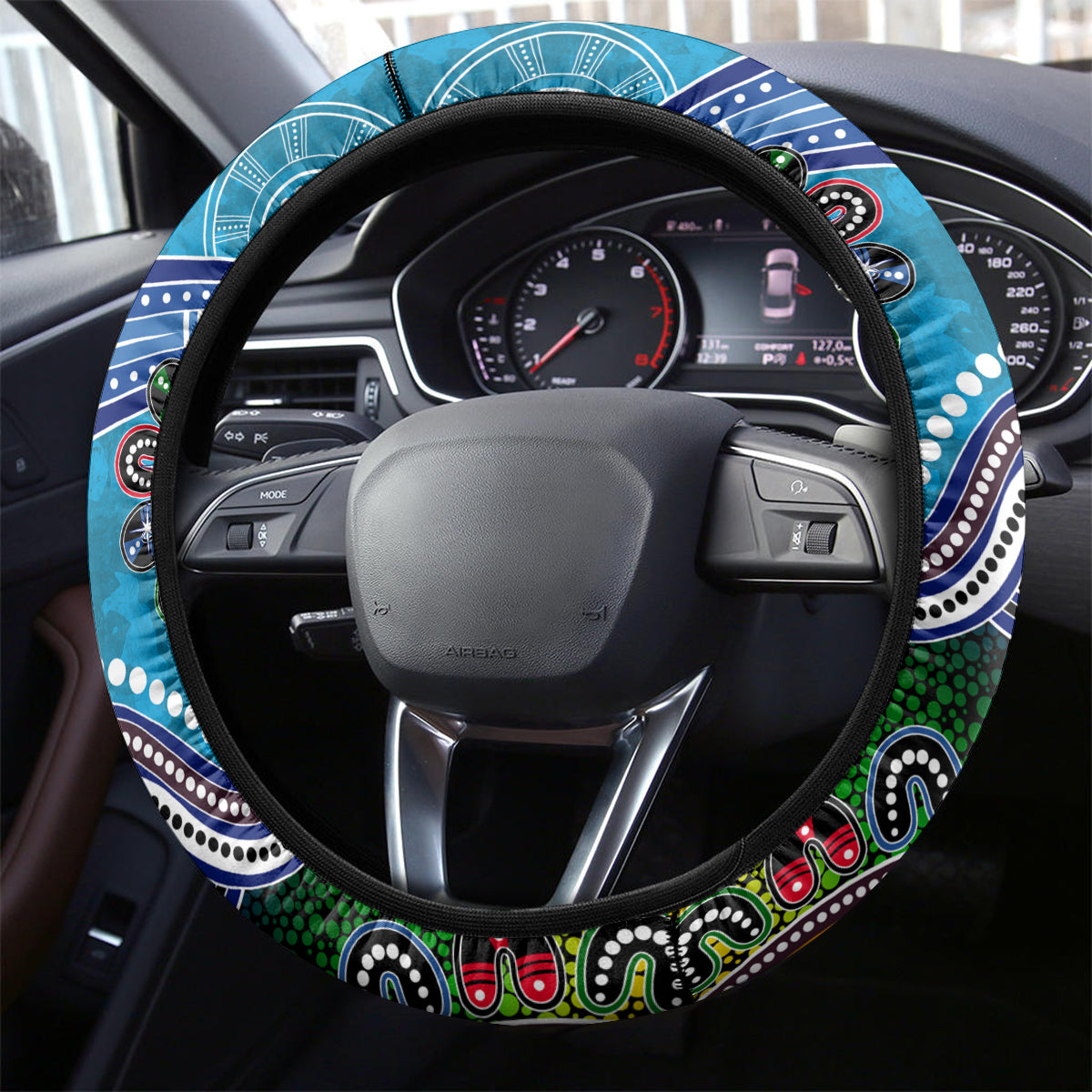 Titans NAIDOC Week 2024 Steering Wheel Cover Australia Aboriginal Dot Painting