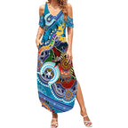 Personalised Titans NAIDOC Week 2024 Summer Maxi Dress Australia Aboriginal Dot Painting