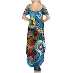 Personalised Titans NAIDOC Week 2024 Summer Maxi Dress Australia Aboriginal Dot Painting