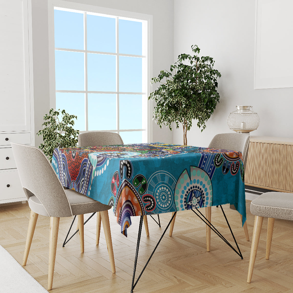 Personalised Titans NAIDOC Week 2024 Tablecloth Australia Aboriginal Dot Painting