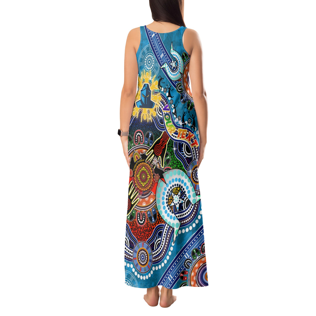 Personalised Titans NAIDOC Week 2024 Tank Maxi Dress Australia Aboriginal Dot Painting