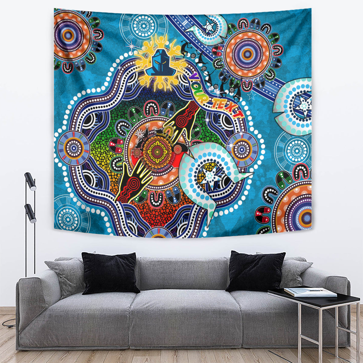 Personalised Titans NAIDOC Week 2024 Tapestry Australia Aboriginal Dot Painting